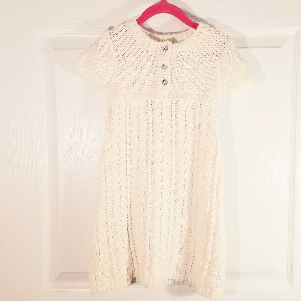 ❄ Adorable ❄ knitted cream button up dress